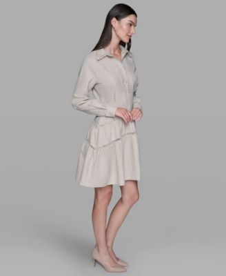 Women's A-Line Collared Short Dress