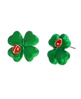 Green Paddy's Princess Shamrock Stud Earrings