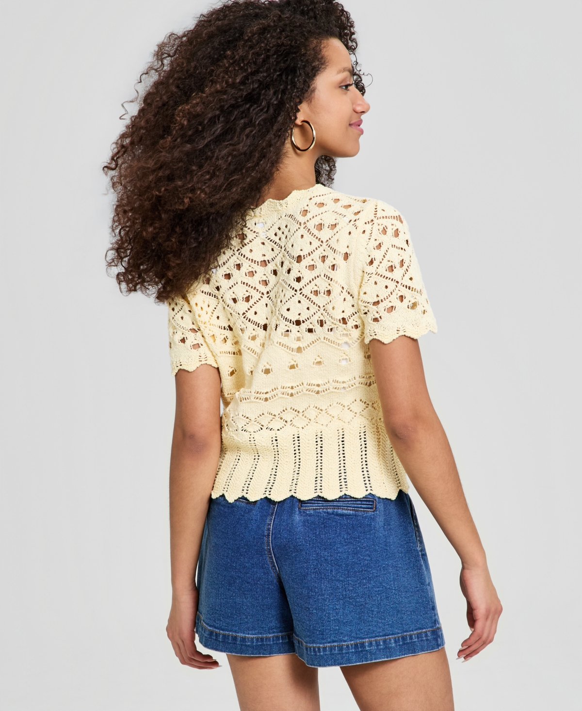 And Now This Women's Pointelle Button Front Cardigan, Macy's Exclusive