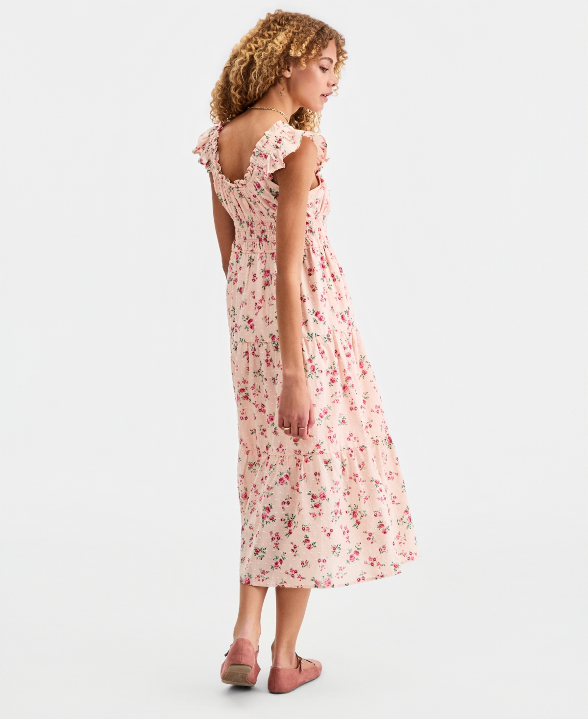 Self Esteem Juniors' Cotton Smocked-Waist Midi Dress