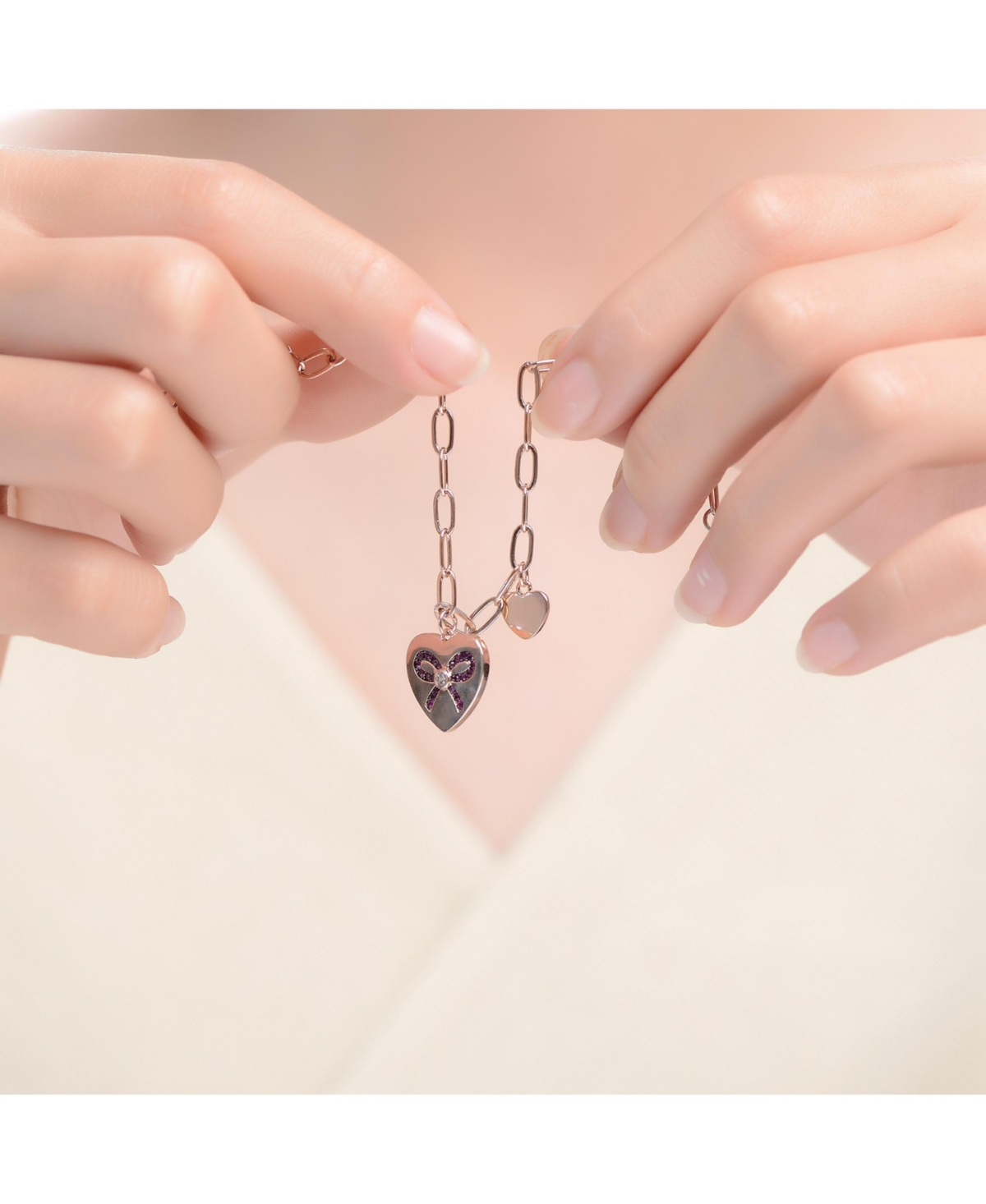 GiGiGirl 18K Rose Gold Plated with Heart Charms Adjustable Bracelet