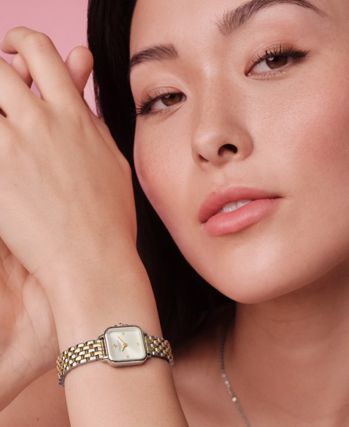 Olivia Burton Women's Mini Grosvenor Two Tone Stainless Steel Bracelet Watch, 20mm