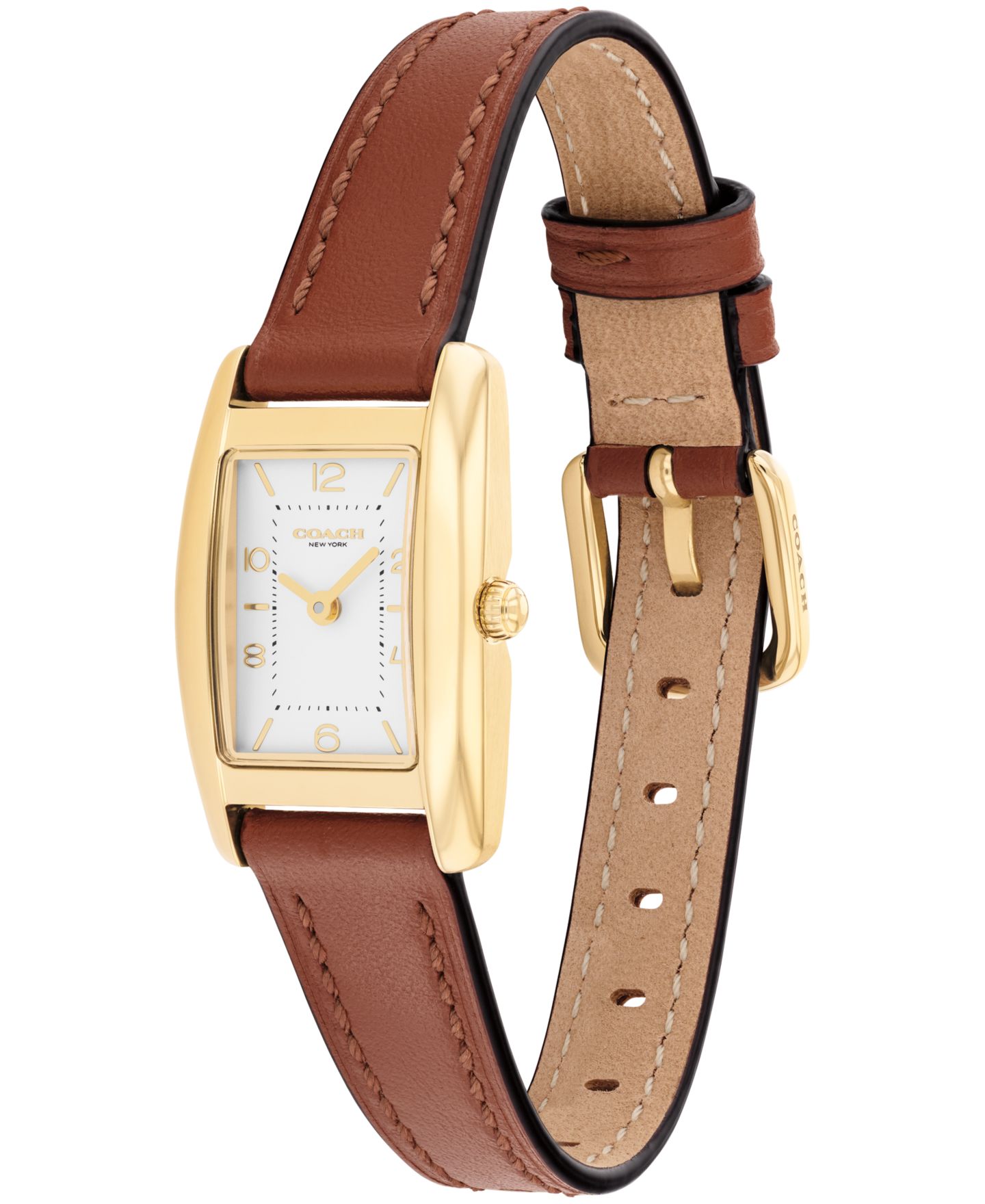 Женские часы COACH Reese Saddle Leather Strap Watch, 20x30mm — фото 3