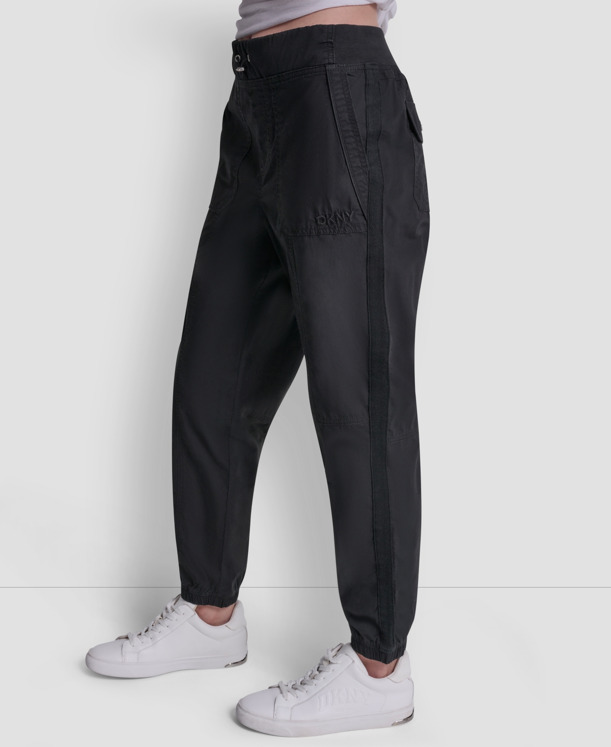 Dkny Sport Women's High Rise Bungee Waist Seamed Joggers