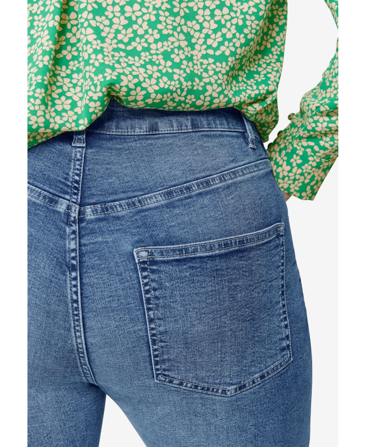 ellos Women's Slim 5-Pocket Stretch Mid-Rise Denim Capri