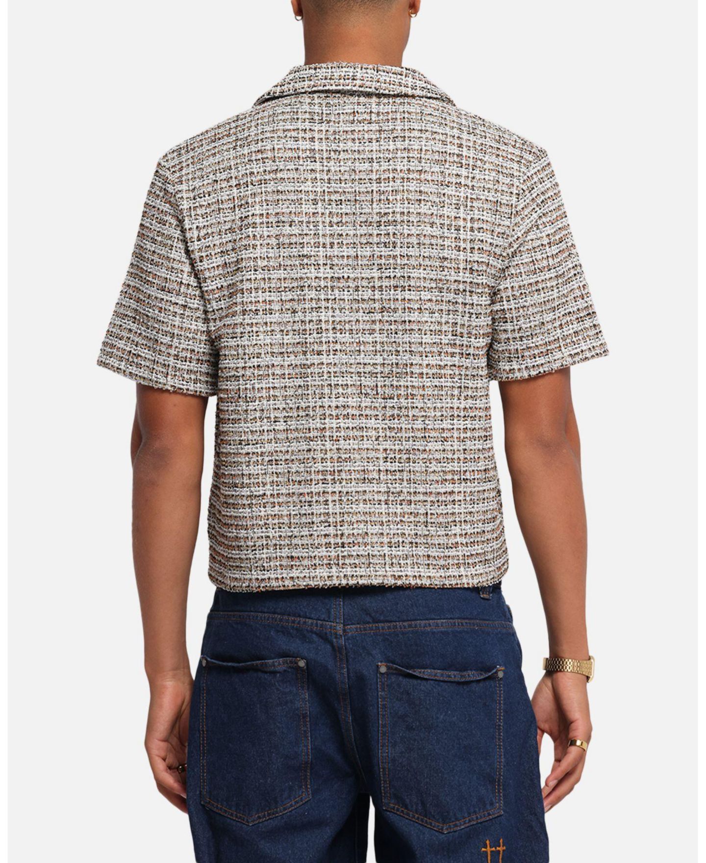Мужская рубашка XXIII Boucle Tweed Crop Button Up — фото 3