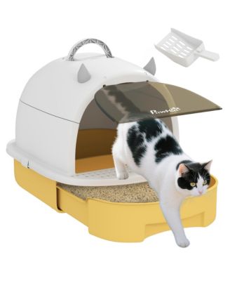 Cat Litter Box, Cove Kitty Litter Box with Lid, Scoop,