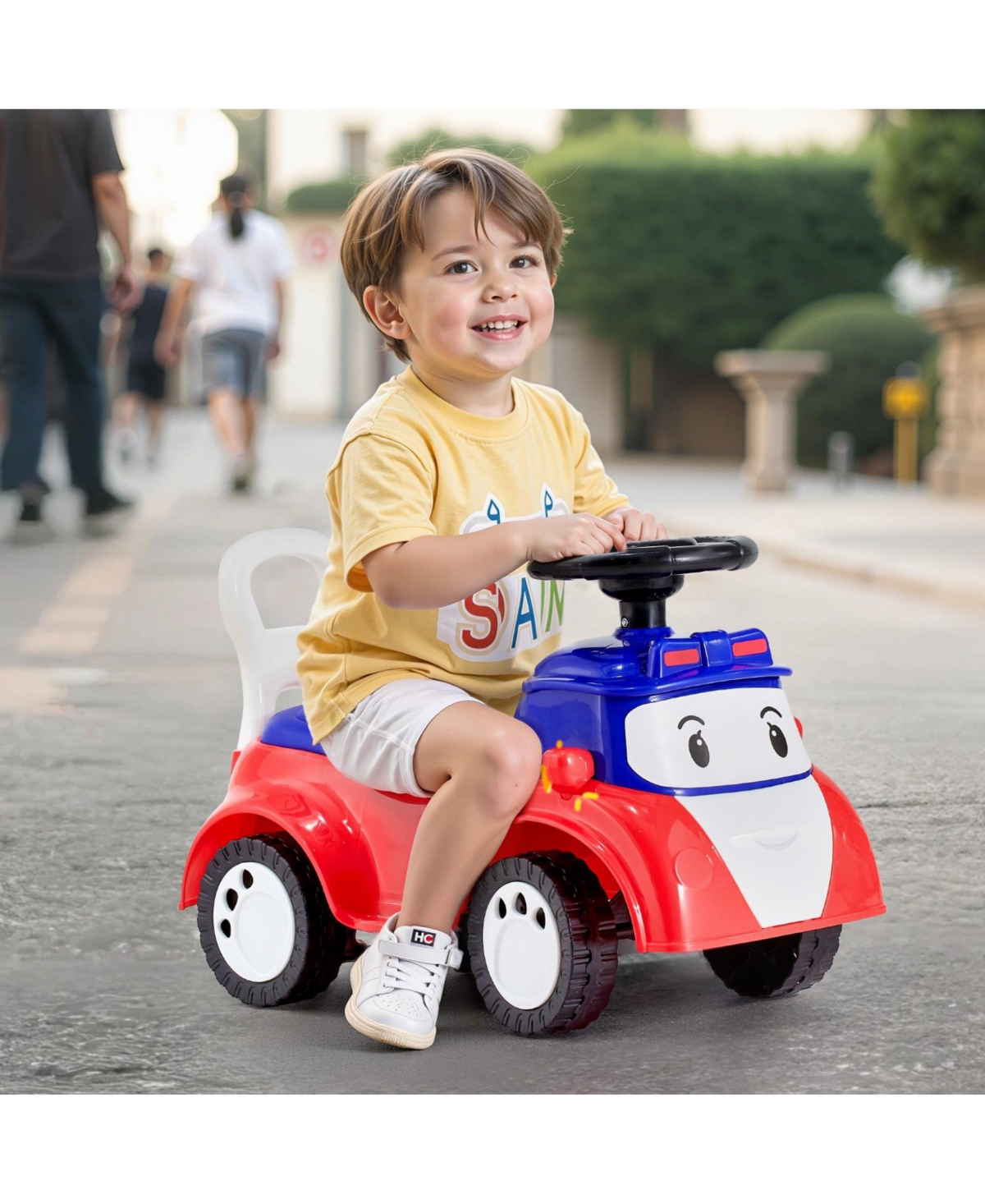 Hongge Toddler Ride On Car with Sounds Storage and Anti Tip Design