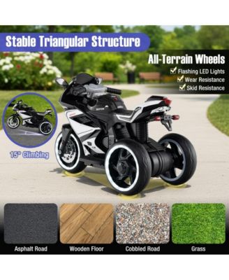 Kids Electric Ride On Motorcycle with LED Lights Music and Three Wheel Design