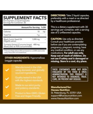 Black Seed Oil + Turmeric Liquid Capsules, 60ct