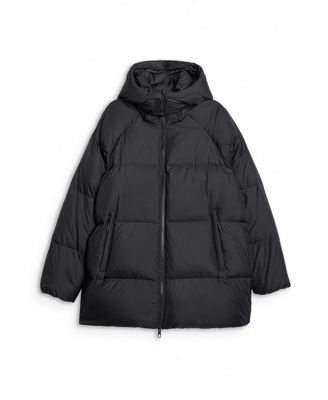 Women's down jacket with natural filling - black