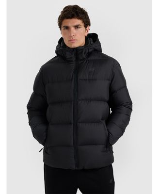 Men's down jacket with natural filling - black