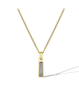 Men's Birthstone Tag Necklace – Gold Pendant