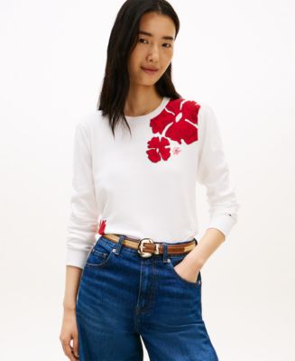 トップス NEIGHBORHOOD FL /C-CREW. LS Tommy Hilfiger Women's Jacquard All-Over Floral Print Crew Neck