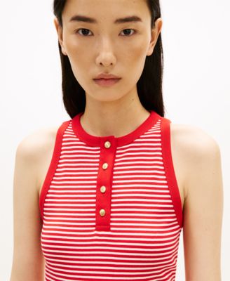 Women's Gold-Tone Button Tank Top