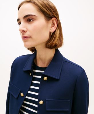 Women's Ponte Novelty Band Collar Jacket