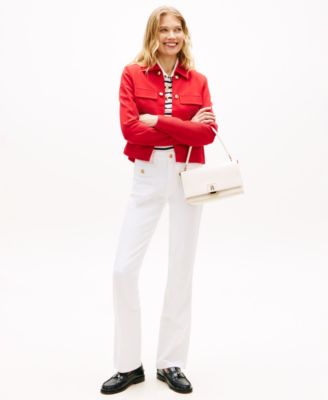 Women's Ponte Novelty Band Collar Jacket