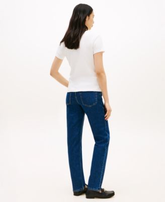 Women's Rib Slim V-Neck Short-Sleeve T-Shirt