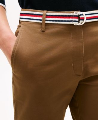Women's Twill Slim Belted Chinos Pants