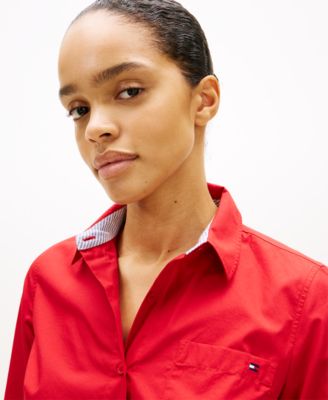 Women's Classic Poplin Roll-Tab Long-Sleeve Shirt