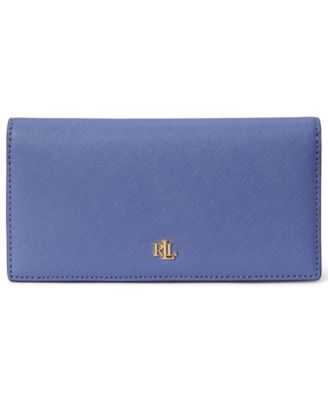 Crosshatch Leather Slim Snapped-Closure Wallet