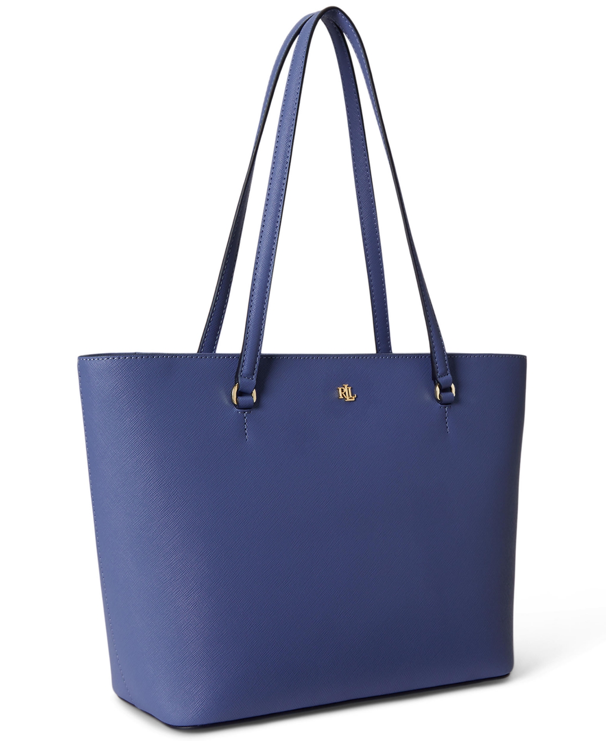Lauren Ralph Crosshatch Leather Medium Karly Shopper Tote