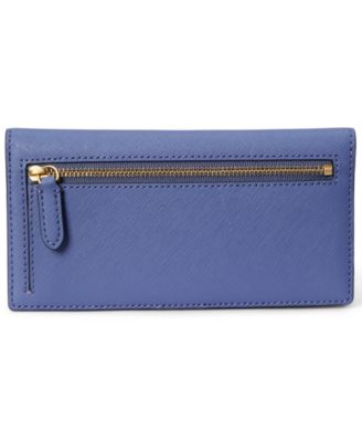 Crosshatch Leather Slim Snapped-Closure Wallet
