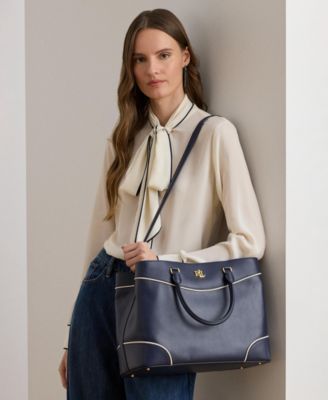 Full-Grain Leather Large Marcy Satchel Bag