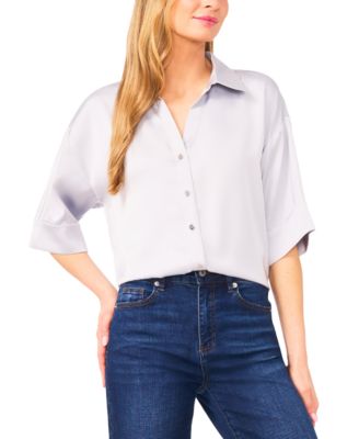 Women's Drop Shoulder Button-Up Shirt
