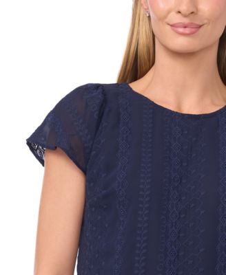 Women's Flutter Sleeve Crewneck Top