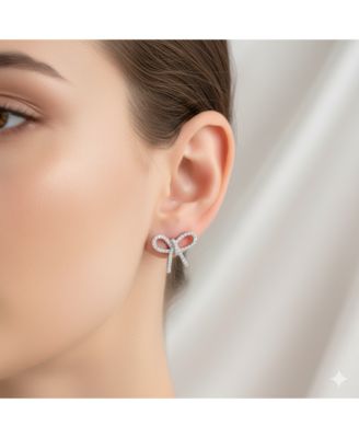 Etoiells Bow Studs   and CZ Earrings