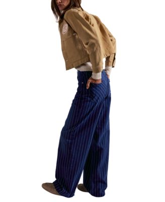 Juniors' Striped Mid-Rise Jeans