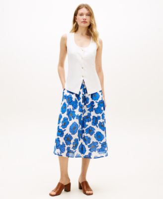 Women's Cambric Printed Pull-On Skirt