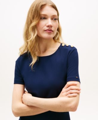 Women's Pleated Short-Sleeve Dress