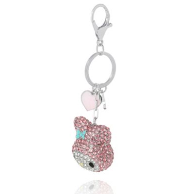 Sanrio My Melody Crystal Keychain with Heart & Bow Charms