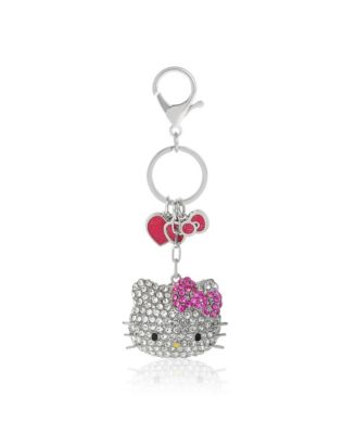 Sanrio Crystal Keychain with Pink Bow & Heart Charm