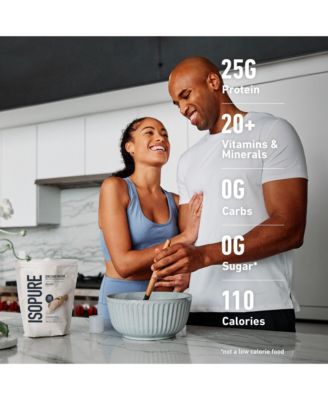 Zero Carb 100% Pure Whey Isolate Protein Powder, Unflavored, 25g Protein, 16 Servings Tub