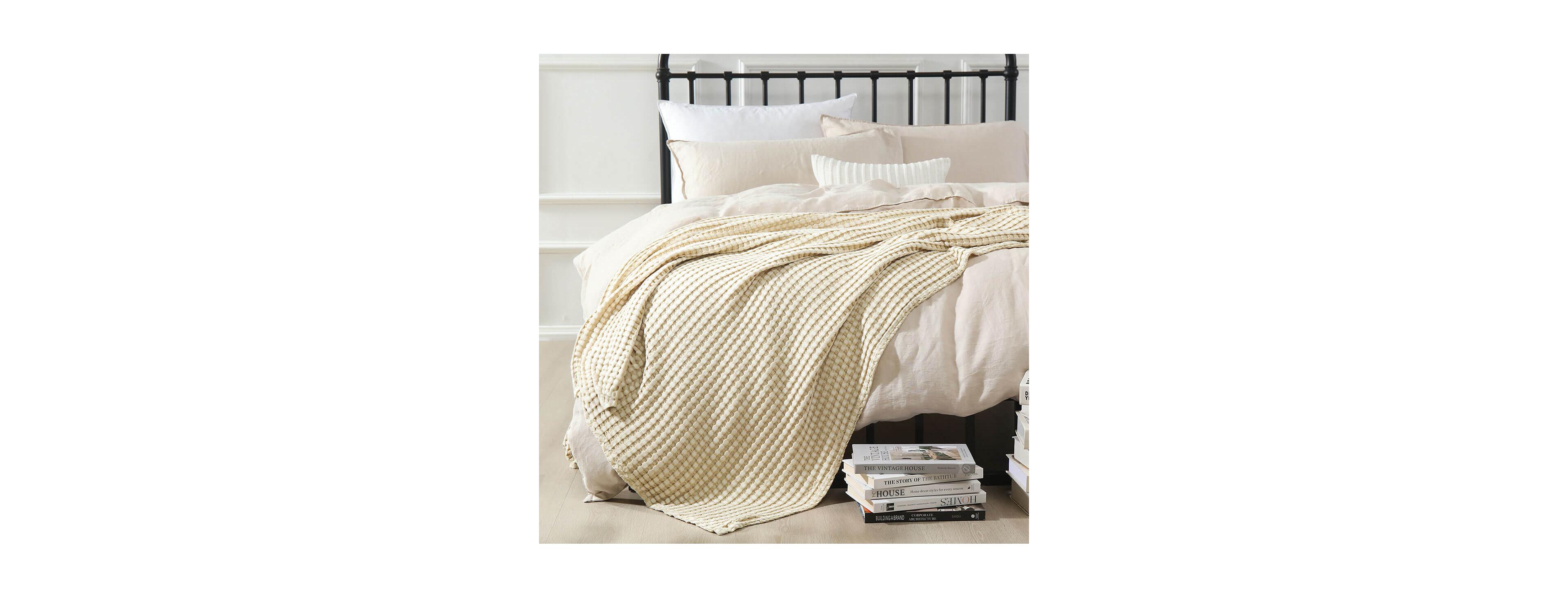 Egyptian Linens Cozy Bamboo Waffle Blanket, King/California King