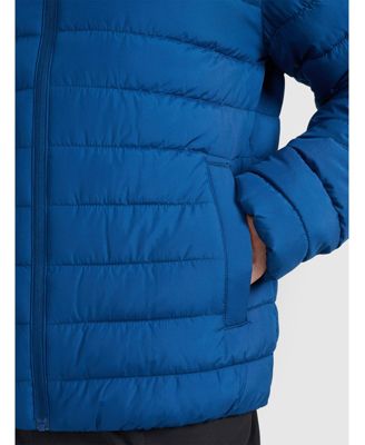 Men's down jacket with synthetic filling - navy blue