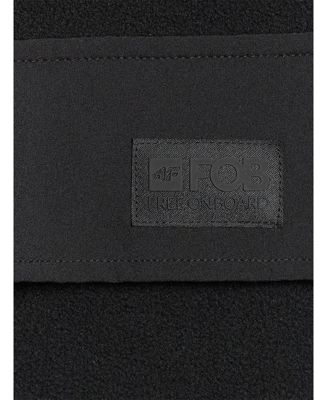 Men's regular fleece with hood - black