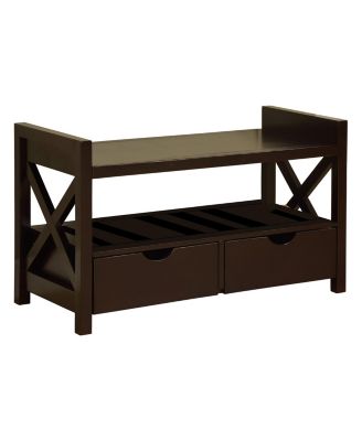 Wood Shoe Storage Bench – Entryway Organizer with Drawers & Seating