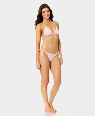 Women's Ditsy Wide Rib Reversible Triangle Swim Top and Tie Side Bottoms
