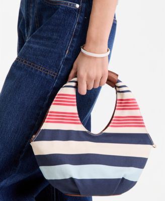 Alyii Stripe Canvas Top Handle Bag