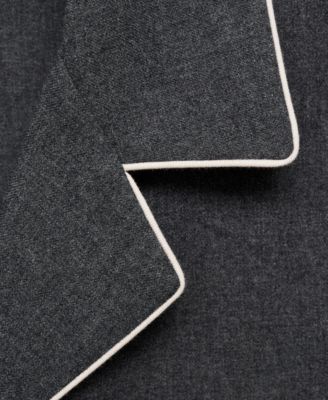 Women's Contrasting Piping Cotton Flannel Shirt