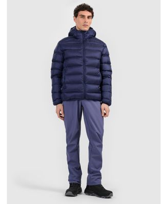 Men's trekking down jacket with natural filling -navy