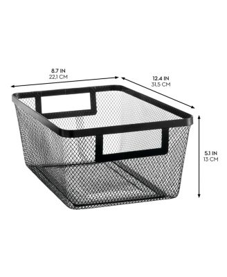 Metal Mesh Pantry Basket with Handles - Set of 4 - Matte Black
