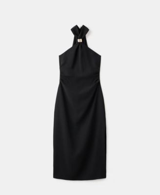 Women's Metal Embellishment Halter-Neck Dress