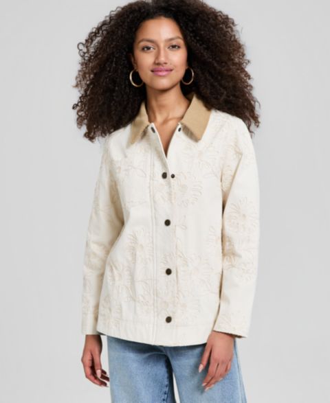 Женские куртки And Now This Women's Cotton Embroidered Barn Jacket