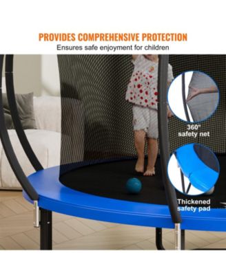  Trampoline, 12 ft, 400-Lb Capacity, Enclosure Net, Ladder & Curved Poles, Jumping Mat & Spring Pad, Outdoor