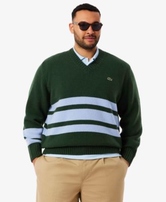 Men's Striped V-Neck Sweater